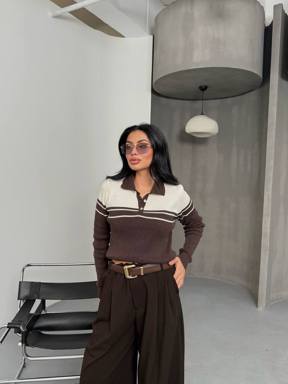 Gilet polo à boutons dorés pour femme de la boutique LB Laluna