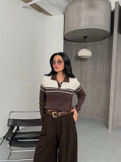 Gilet polo à boutons dorés pour femme de la boutique LB Laluna