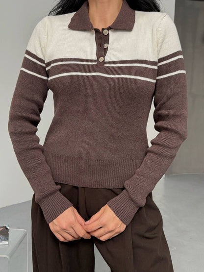 Gilet polo à boutons dorés pour femme de la boutique LB Laluna