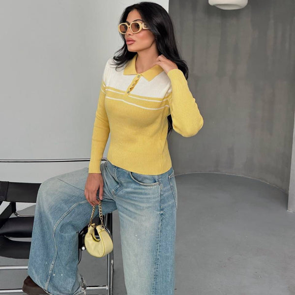 Gilet polo à boutons dorés pour femme de la boutique LB Laluna