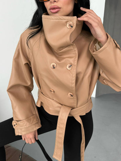 Deri Kemerli Premium Trenç