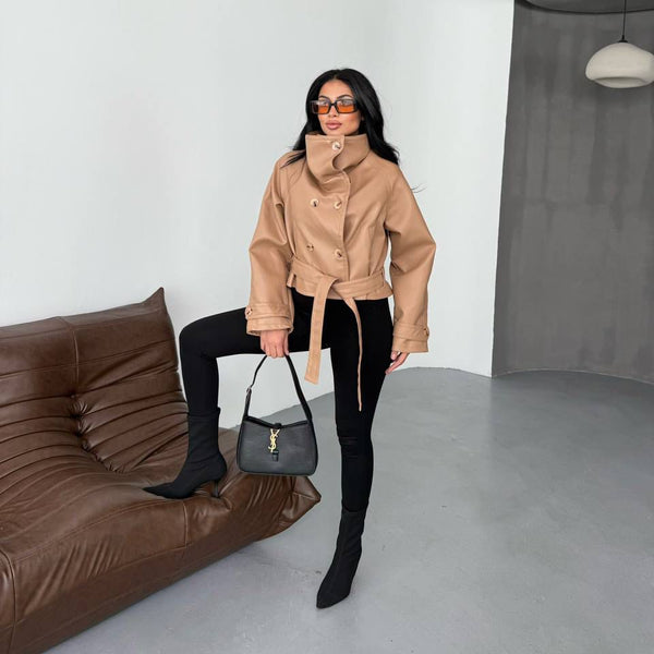 Deri Kemerli Premium Trenç